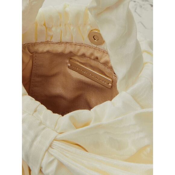 Loeffler Randall Sierra Bow Detailed Moire Tote Clutch Bag Ivory White Bridal